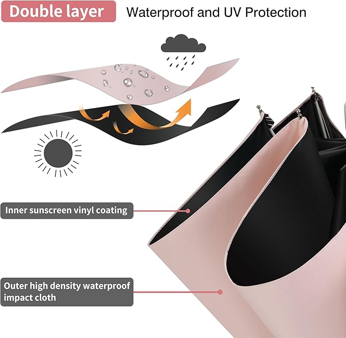 Color Glue Coating Sun Umbrella UV Protection Compact Folding Windproof - Image 2