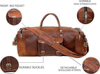 Leather Duffle Bag for Men Luggage Handmade Travel Bag Carry On Luggage - Image 7