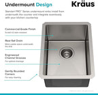 KRAUS Standart Pro 14 -inch Undermount Single Bowl 16 Gauge Stainless Steel Bar - Image 16