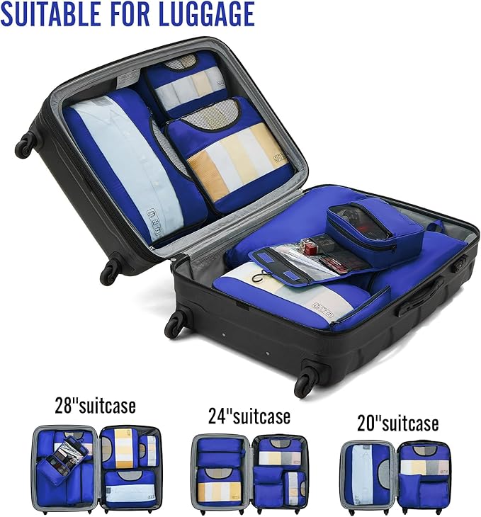 Veken 8 Set Packing Cubes for Travel Essentials, Suitcase Organizer Bags in 4 - Image 6