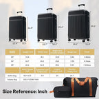 Merax Luggage Sets, Durable Hardshell 3 Piece Suitcase - Image 2