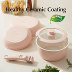 Redchef 16pcs Ceramic Pots and Pans Set Non Stick, Nonstick Kitchen Cookware Set - Image 2