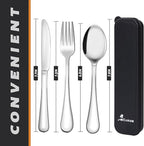 4 Picec Travel Utensils Camping utensils Travel Silverware Set - Image 2