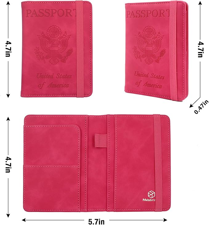 Melsbrinna Premium Leather Passport Holder Covers Case, Waterproof Rfid - Image 4