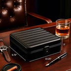 Bey-Berk Prague Aluminum Watch Case in Matte Black – 9-Slot Locking Travel Box - Image 2