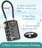 Search Alert TSA Approved Travel Combination Luggage Cable Locks - Image 5