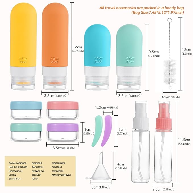 16 Pack Travel Bottles Set - Image 9