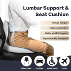 Coverado Car Seat Cushion and Lumbar Support Pillow One Piece, Memory Foam - Image 3