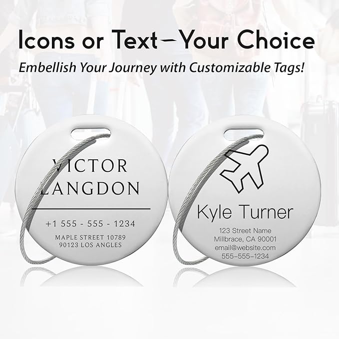Customized Stainless Steel Luggage Tags: Personalize Your Suitcases, and Bags - Image 3