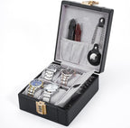 BISON DENIM Watch Box, 4 Watch Travel Case by BISONDENIM