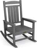 SERWALL Outdoor Rocking Chair, HDPE Patio Rocking Chair All-Weather Porch Rocker by SERWALL