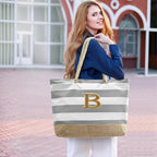 Becokan Beach Bag Initial Beach Tote - Image 7