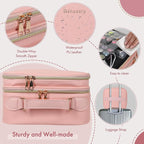 Travel Makeup Bag with LED Mirror Double Layer, Detachable Vanity Mirror with - Image 8