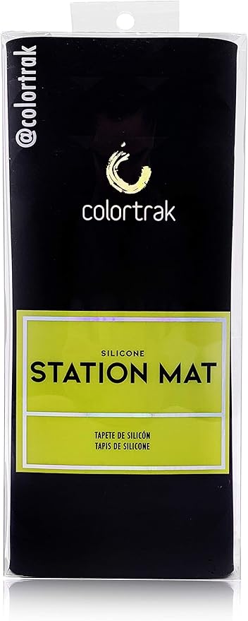 Colortrak Heat-Resistant Styling Station Mat, Silicone Mat Prevents Work Surfaces from Heat Damage of Styling Tools, Prevent Tool from Falling or Slipping, Black, 9 x 11 inches