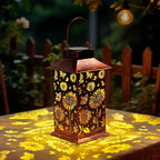 Homemory Sunflower Solar Lanterns Waterproof, Metal Hanging Hollowed-Out Metal by Homemory