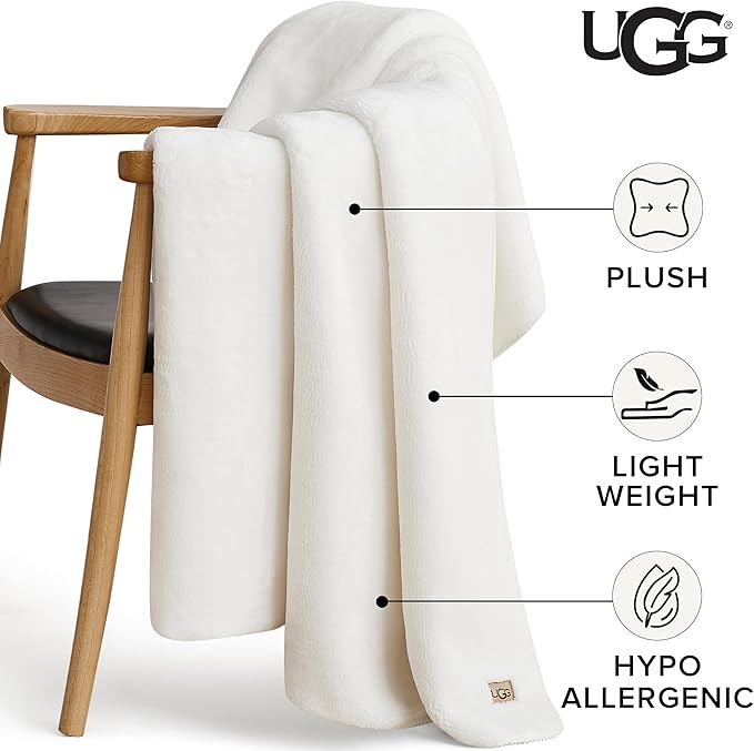 UGG Whitecap Plush Throw Blanket Fleece Lightweight Soft Cozy Throw - Image 2