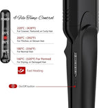 Pulla Hair Straightener and Crimper - 4 in 1 Tourmaline Ceramic Flat and Curling Iron for Hair Styling with Adjustable Temperature - Salon High Heat 320°F - 430°F for All Hair Types
