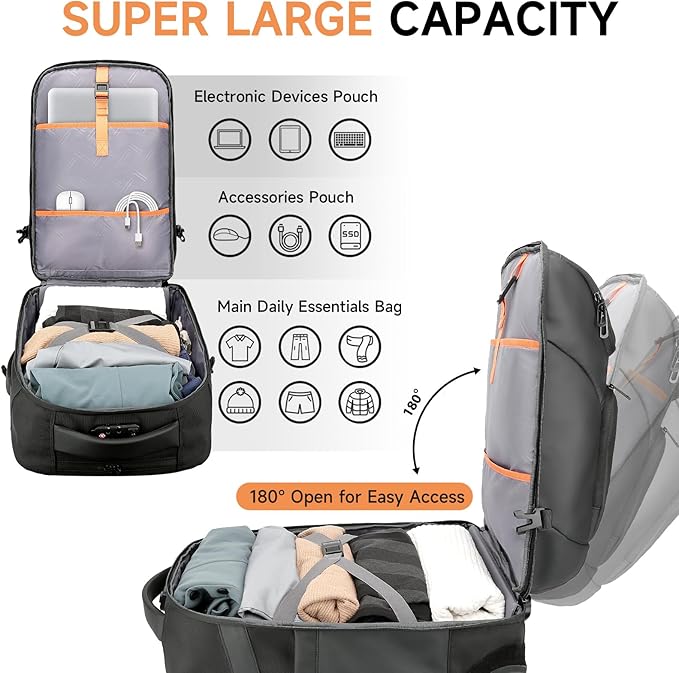 Backpack for Men, 17.3" Anti Theft Convertible Laptop Backpack - Image 5