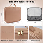 Travel Makeup Bag with LED Mirror Travel Makeup Organizer with 3 Lighted - Image 5