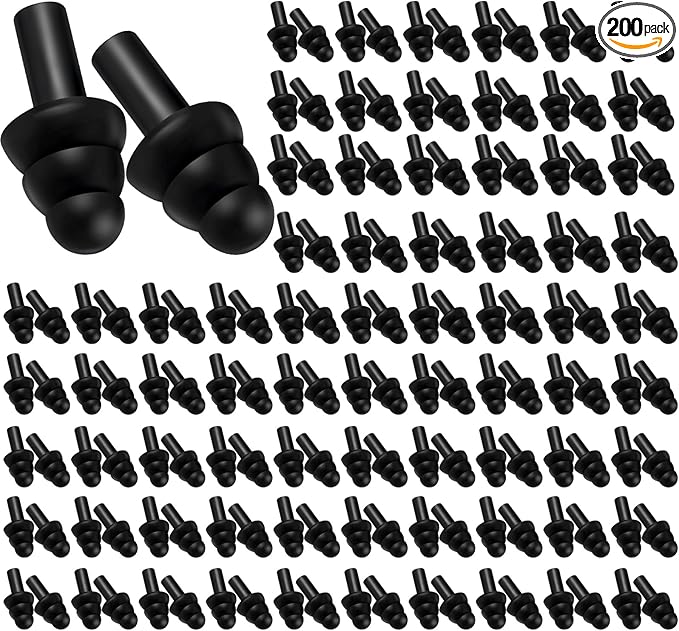 TrelaCo 200 Pairs Silicone Ear Plugs Soft Reusable Waterproof Ear Plugs by TrelaCo