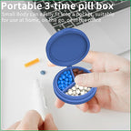 2 Pack Small Pill Box, 3 Compartment Round Silicone Travel Pill Box - Image 3