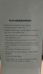 Collapsible Travel Water Bottle18oz, Reuseable Silicone Foldable Water Bottles - Image 2