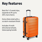 Amazon Basics 26" Hardside Medium Checked Luggage, Hardshell Suitcase - Image 2