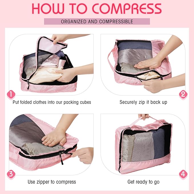 5 Pcs Packing Cubes for Suitcase Large Travel Cubes Carry on Luggage Organizer - Image 4