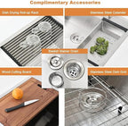 30 Inch Drop In Kitchen Sink Workstation-Bokaiya 30x22 Stainless Steel Drop In - Image 8