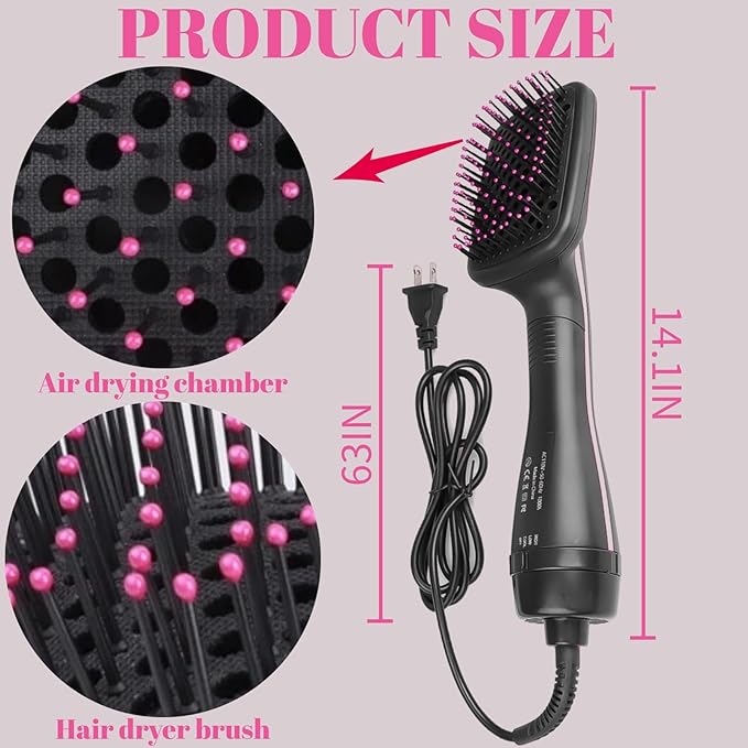Hair Dryer Brush Blow Dryer Brush in One, 3 in 1 One Step Hair Dryer and Styler, Negative Ion Hair Straightener Hot Air Styling Tool for Straightening Drying Smoothing
