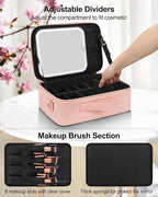 Chomeiu Makeup Bag with LED Mirror, Travel Cosmetic Train Case - Image 3