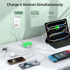 USB C Charger Block, 100W GaN 6 Port PD USB C QC USB A Wall Charger Adapter - Image 3