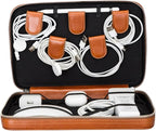 Medicine Handmade Leather Cable Organizer Bag – Full-Grain Leather Travel Tech by TORONATA