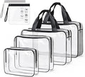ABSOFINE Clear Toiletry Bag for Travel Size Toiletries, 4 Pack Large Waterproof by ABSOFINE