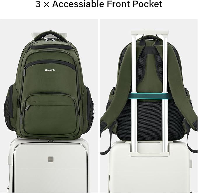 Hanke College Laptop Backpack Multi-Pocket, 18-Inch Large Travel Backpack - Image 8