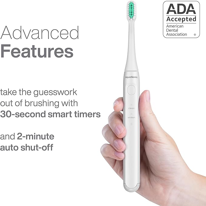 Aquasonic Icon ADA-Accepted Rechargeable Toothbrush | Magnetic Holder & Slim - Image 6