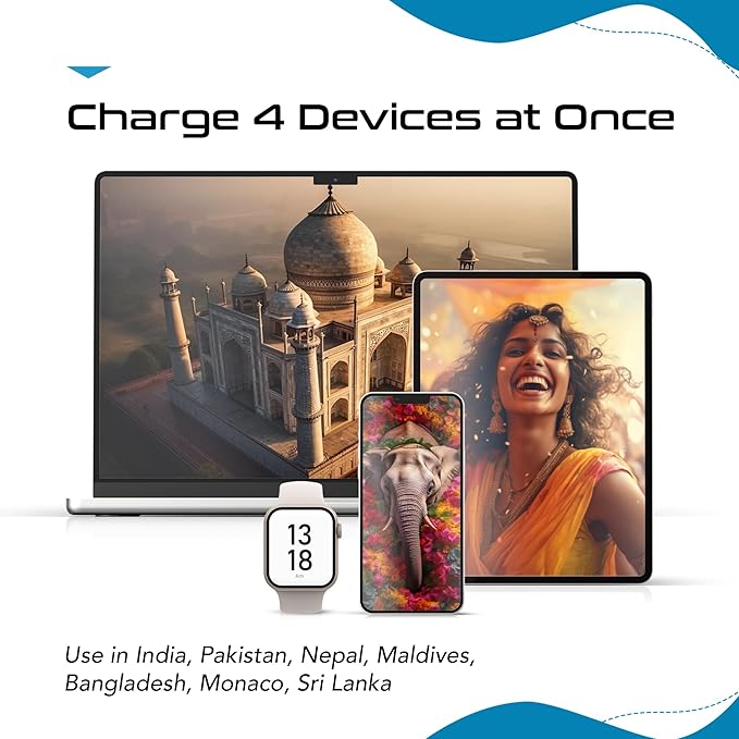 Ceptics India, Maldives Power Plug Adapter Travel Set, 20W PD & QC, Safe Dual - Image 7