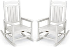 SERWALL Outdoor Rocking Chair Set of 2, HDPE Patio Rocking Chair All-Weather by SERWALL