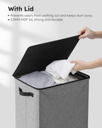 SOLEDI Laundry Hamper with Lid 90L Large & Tall Collapsible Laundry Basket - Image 5