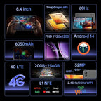 Android Tablet, 8.4 inch Android 14 Snapdragon 685 Processor, 12GB RAM 128GB - Image 5