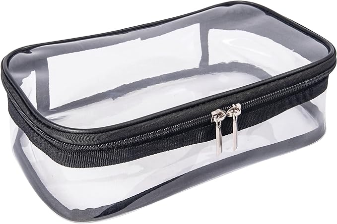 Portable Zippered Transparent Vinyl Travel Cosmetic Bag Clear PVC Makeup Kits by JulaVance