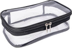 Portable Zippered Transparent Vinyl Travel Cosmetic Bag Clear PVC Makeup Kits by JulaVance