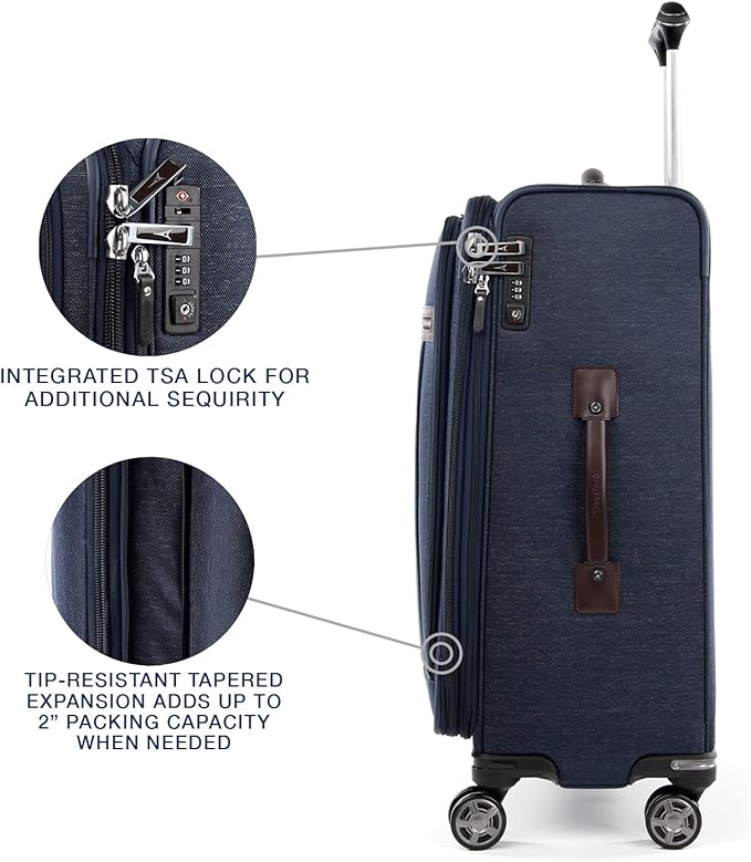 Travelpro Platinum Elite Softside Expandable Checked Luggage, 8 Wheel Spinner - Image 4