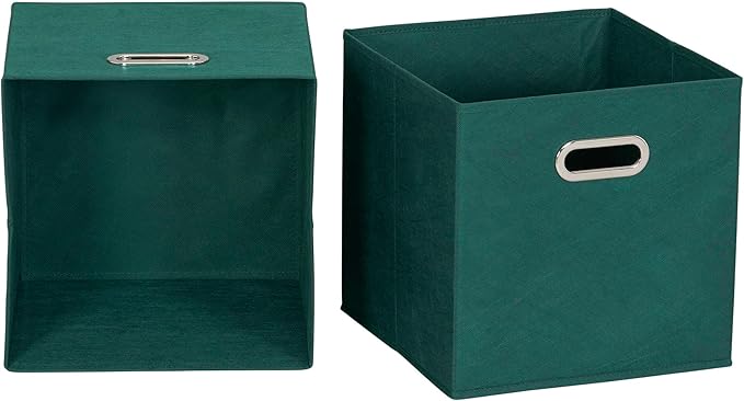 Household Essentials 6 ct Open Fabric Cube Storage Bins, Forest Green - Image 4
