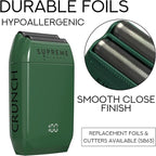 Supreme Trimmer Crunch STF602 – Waterproof Double Foil Shaver for Men | 150 Min Runtime, Wet/Dry Cordless & Corded Electric Razor | Hypoallergenic Foils for Face, Head & Stubble