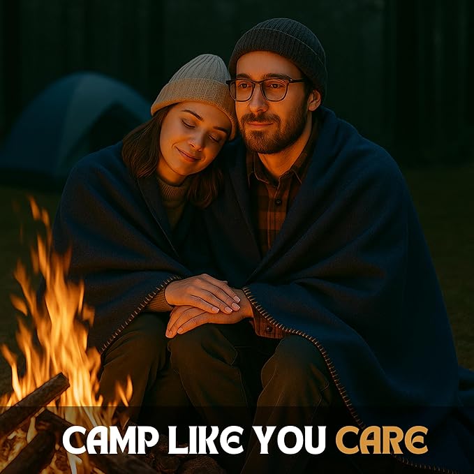 Wool Camping Blanket – 70% Wool Heavy-Duty Military Style Throw, Warm & Washable - Image 5