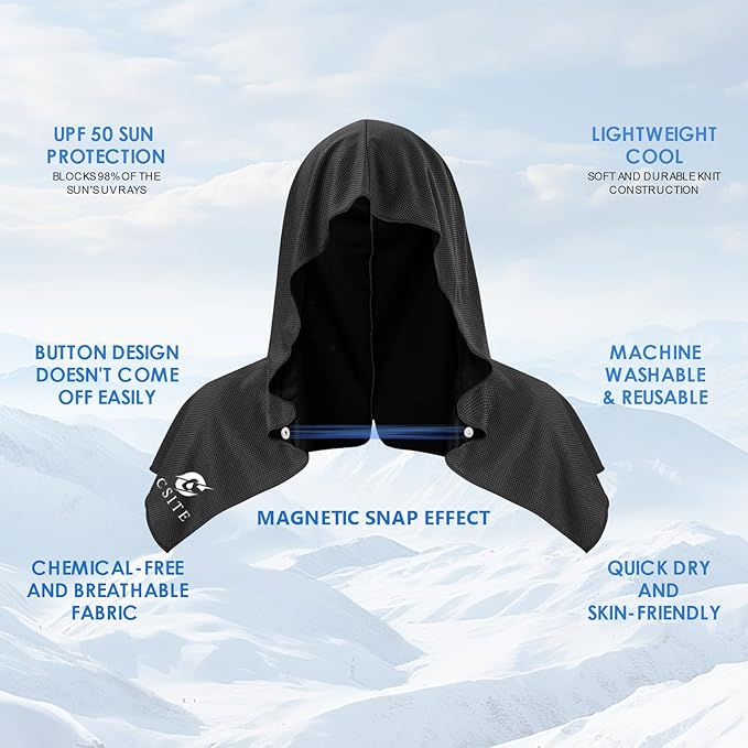 3 Pack Cooling Hoodie Towels for Neck and Face, UPF 50 Sun Protection & Instant - Image 2