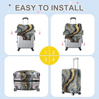ANNA QUEEN Luxury Marble Gold Luggage Cover, Elegant Black & Grey Suitcase - Image 6