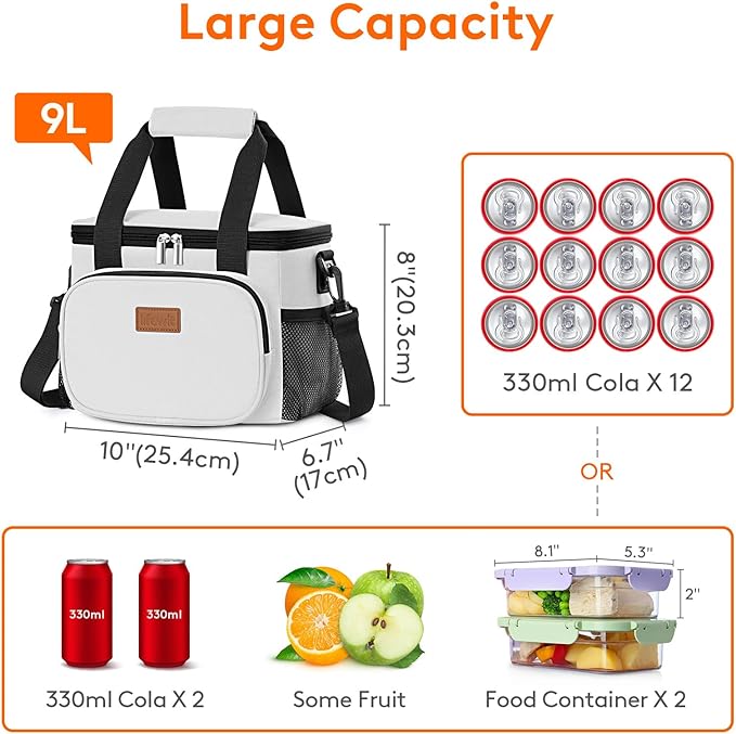 Lifewit Medium Lunch Bag Insulated Lunch Box Soft Cooler Cooling Tote - Image 4