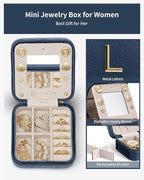 Vlando Travel Jewelry Case for Women Girls, L Initial Travel Jewelry Case - Image 3